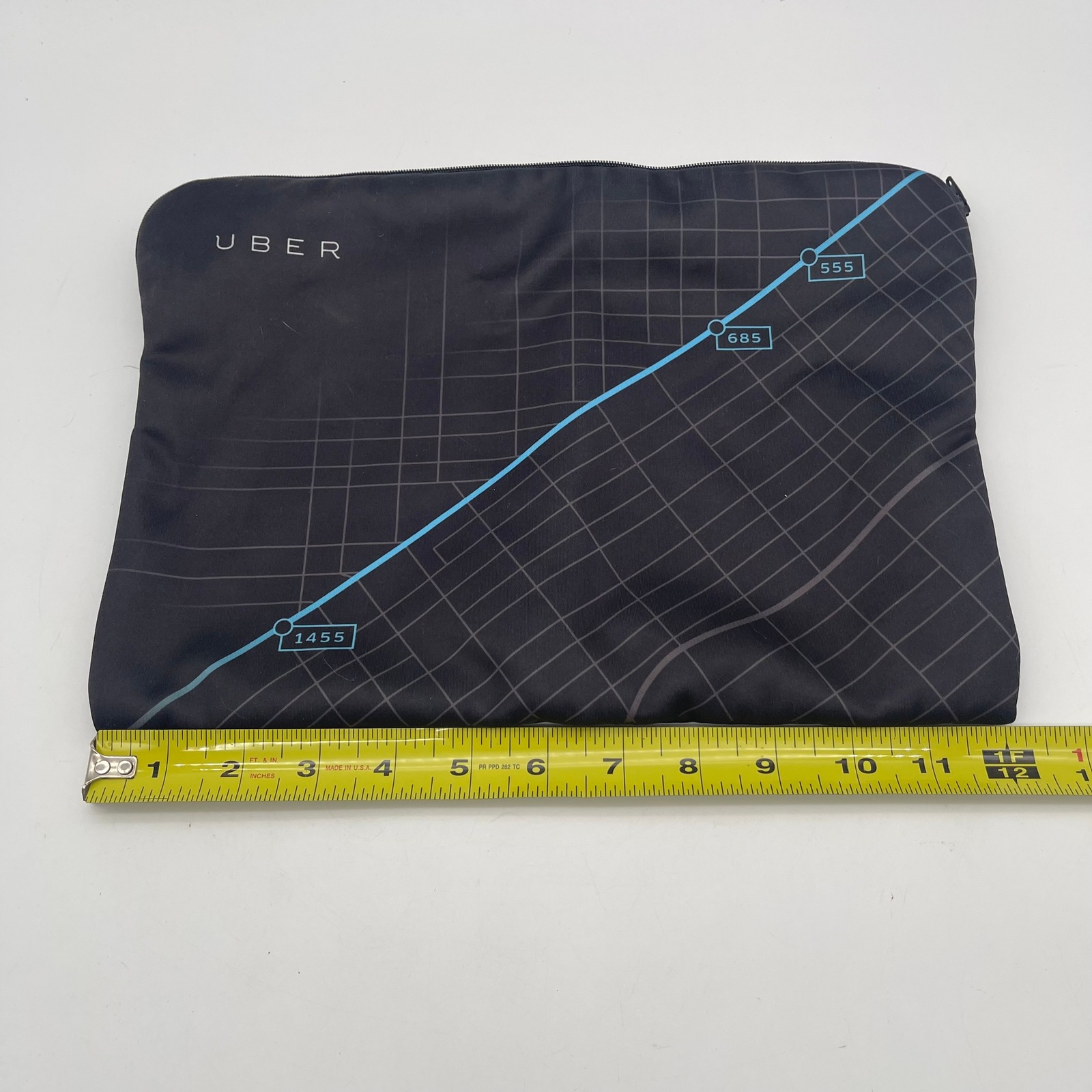 Uber Corporate Promo Laptop Sleeve Black Map Grid Padded Tech Case 13 Inch — image 5 of 6